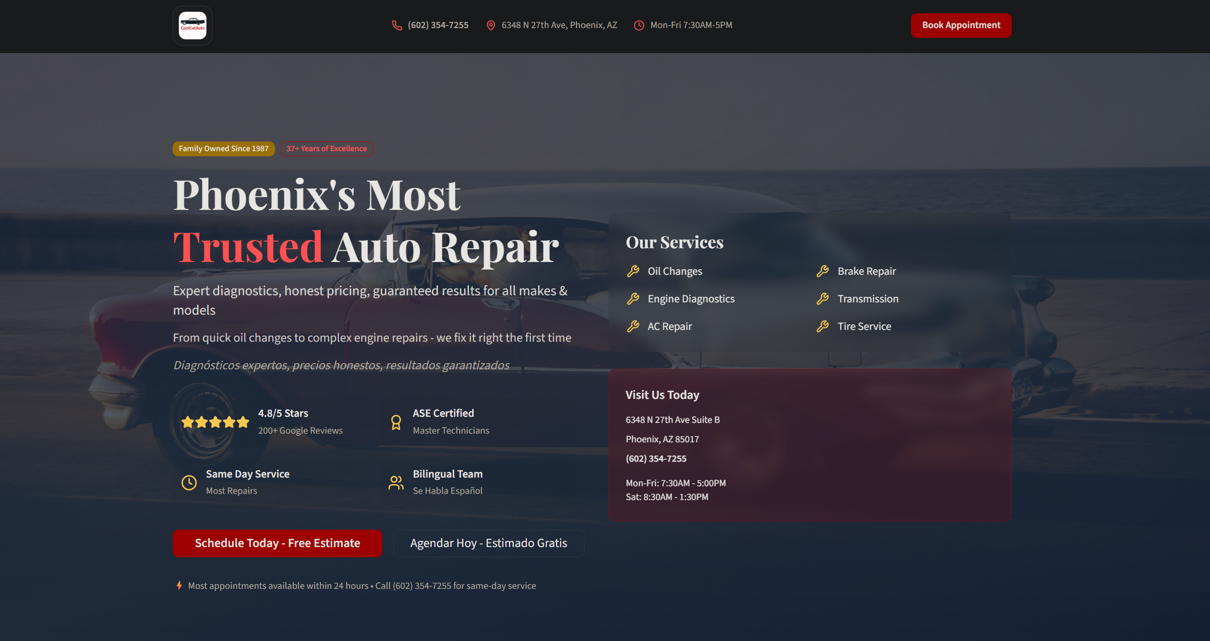 Autoshop Template screenshot