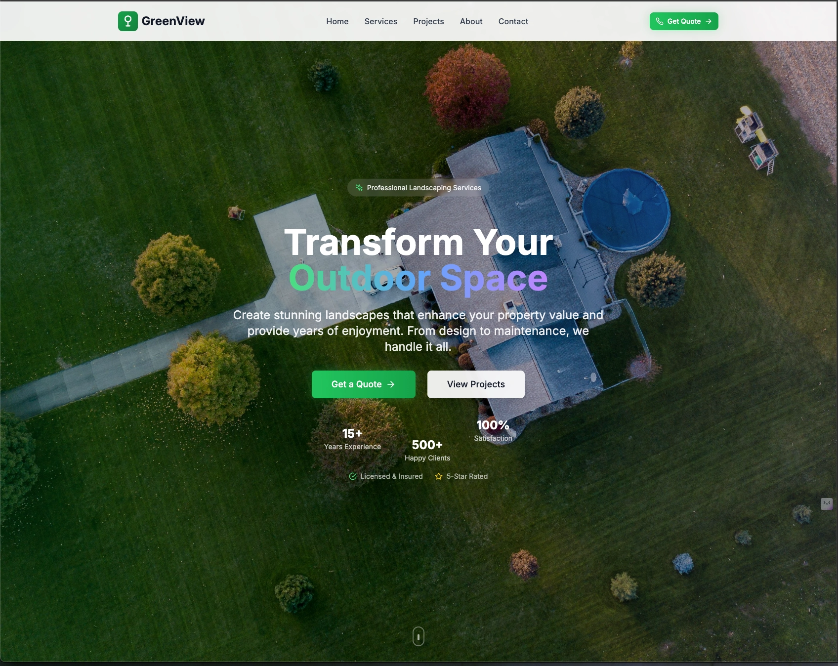 GreenView Landscaping screenshot